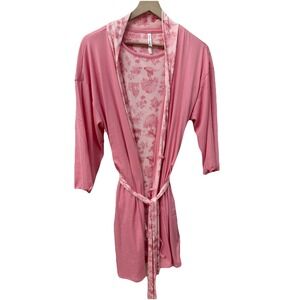 Flora‎ Nikrooz Pink Floral Robe and Nightgown Set Toile New Soft Spring Vacation